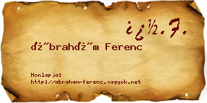 Ábrahám Ferenc névjegykártya