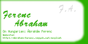ferenc abraham business card