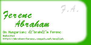 ferenc abraham business card